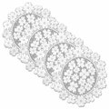 Heritage Lace 14 in. Dogwood Round Doily - White - Set of 4 DW-1400W-S
